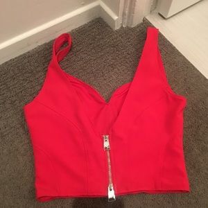 Red crop top